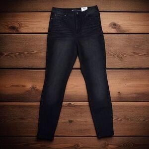 INC International Concepts Black Core High Rise Skinny Jeans With Rhinestones